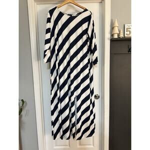 Cato's Gardenstate Pitch NAVY Maxi Dress SIZE 18/20W Button Up Back With Slit
